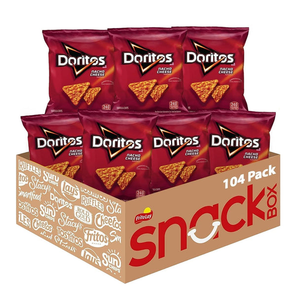 Flavored Tortilla Chips, Nacho Cheese, 1 Ounce (Pack of 104)