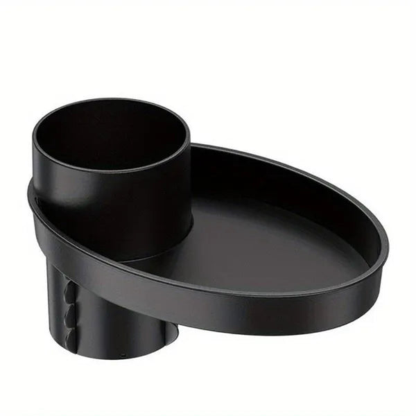 1pc Car Seat Snack Tray, Portable Cup Holder Plate, Toddler Car Seat Cup Holder Food Tray with Expandable Base, Cup Holder Tray for Car Seats, 360° Rotatable Car Seat Tray for Kids Travel