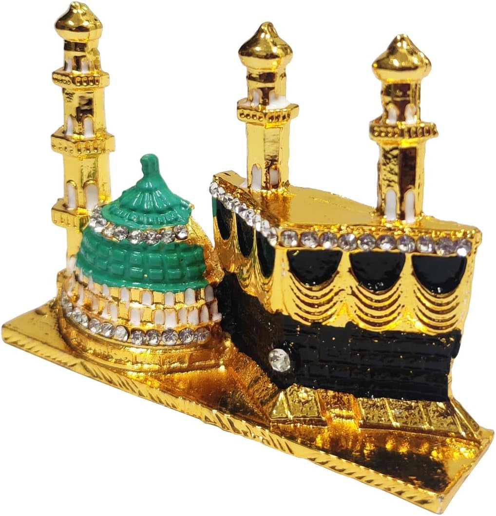 Muslim Religious Mecca Madina Showpiece for Car Dashboard, Home Temple, Shop Counter/Shelf, or Office Table (10538)
