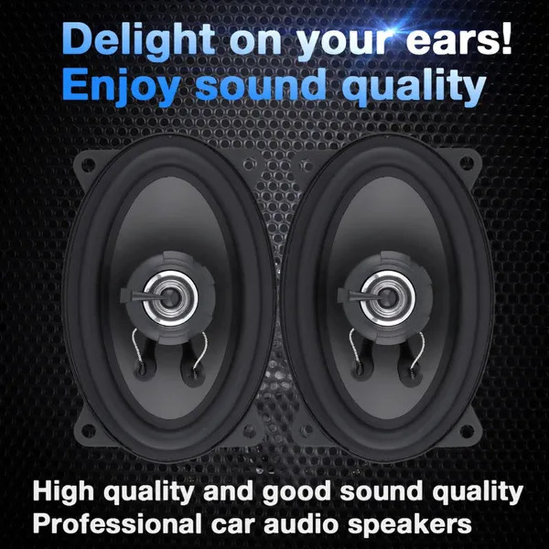 2Pcs 4 X 6 Inch Car Coaxial Speaker Hifi Audio Full Range Frequency Loudspeaker 2 Way 150W