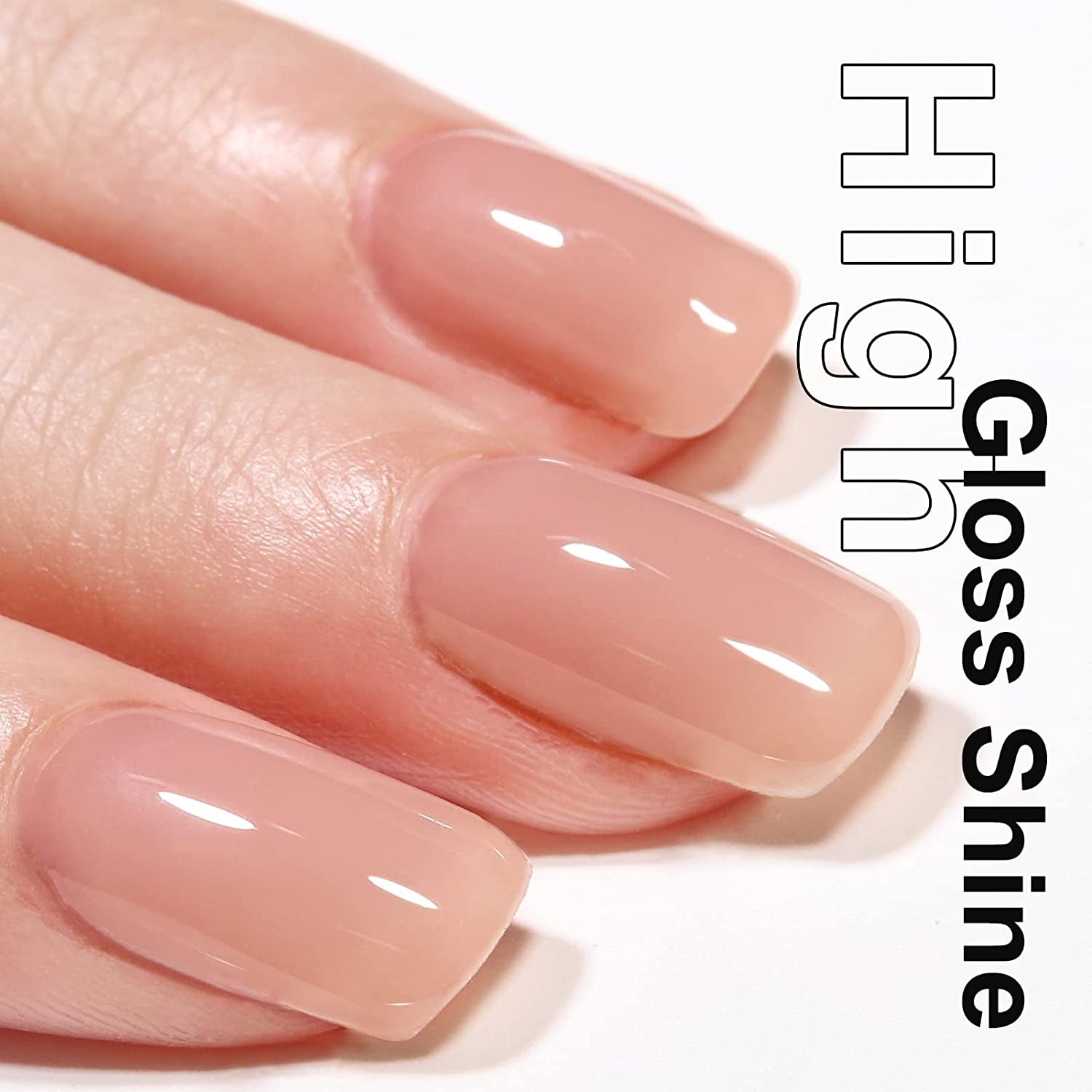 Sheer Nude Gel Polish Natural Jelly Gel Nail Polish Light Neutral Color Translucent Gel Polish Skin Tone Soak Off U V Gel for Nail Art French Manicure at Home 0.51 Fl Oz /GB56