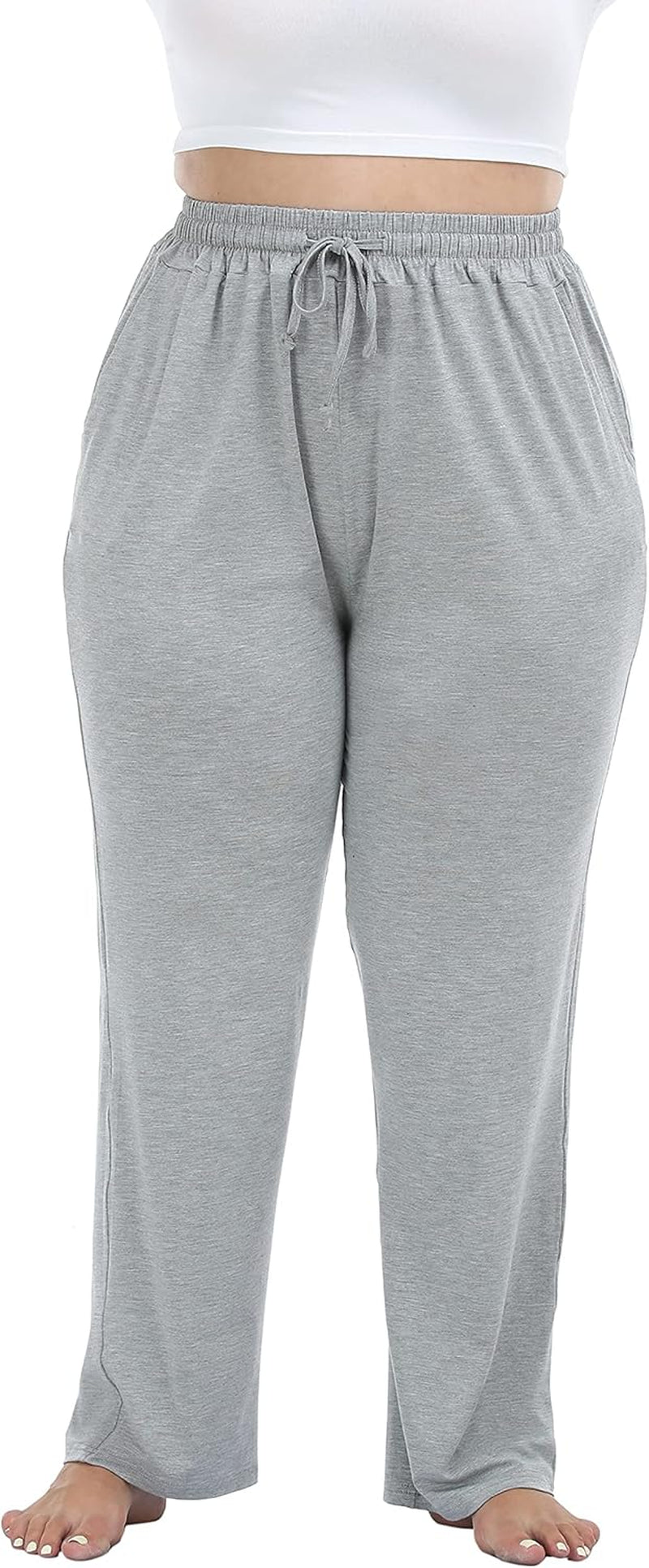 Women'S plus Size Comfy Lounge Pants Active Yoga Sweatpants Casual Stretchy Jogger Pants with Pockets Drawstring