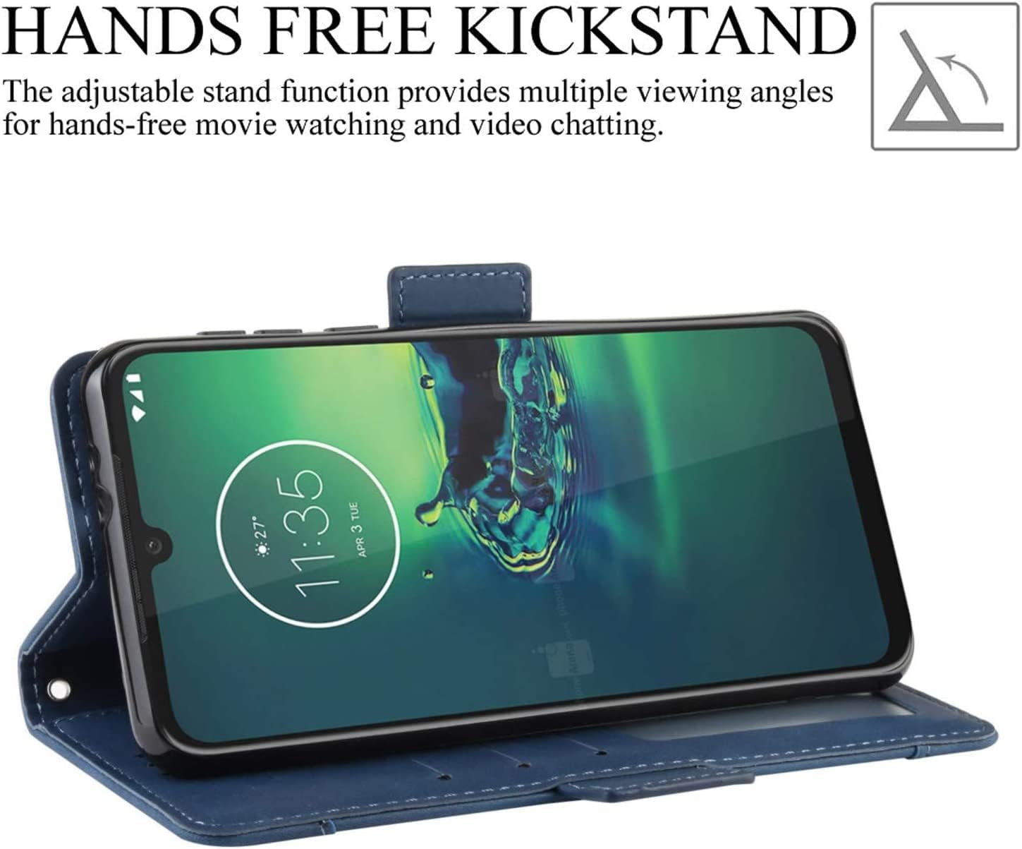 Umidigi Power 7 / 7S Case, Magnetic Full Body Protection Shockproof Flip Leather Wallet Case Cover with Card Holder for Umidigi Power 7 / 7S Phone Case (Blue)