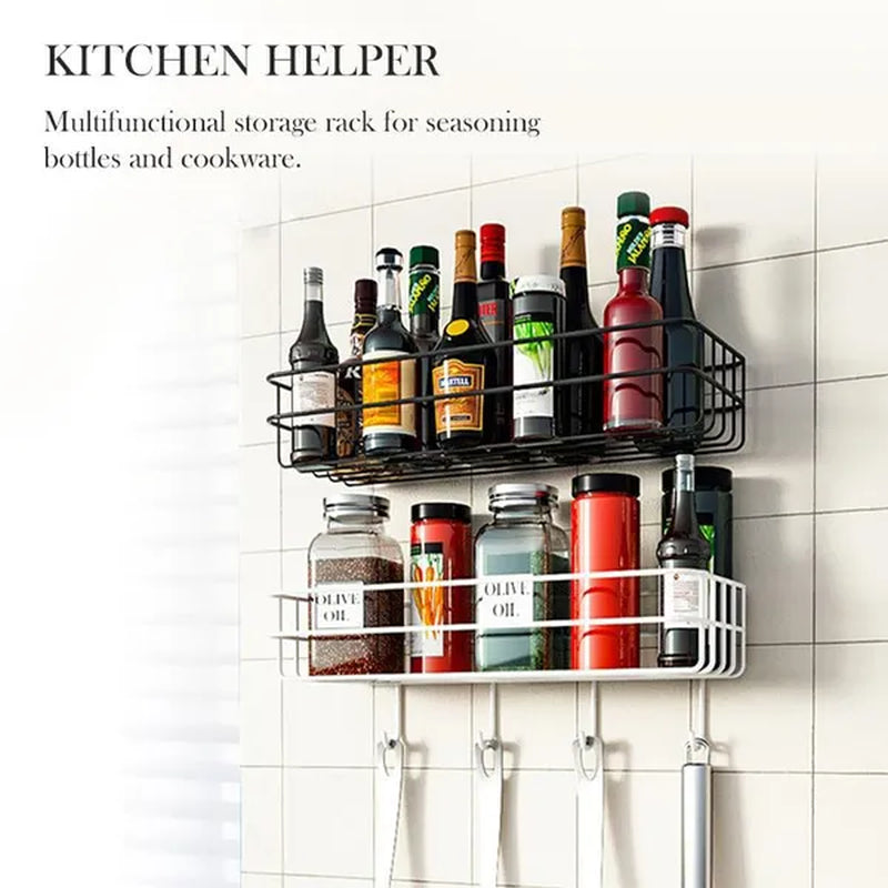 Wall Mounted Hanging Storage Shelf Kitchen Bathroom Shower Storage Rack Punch Free
