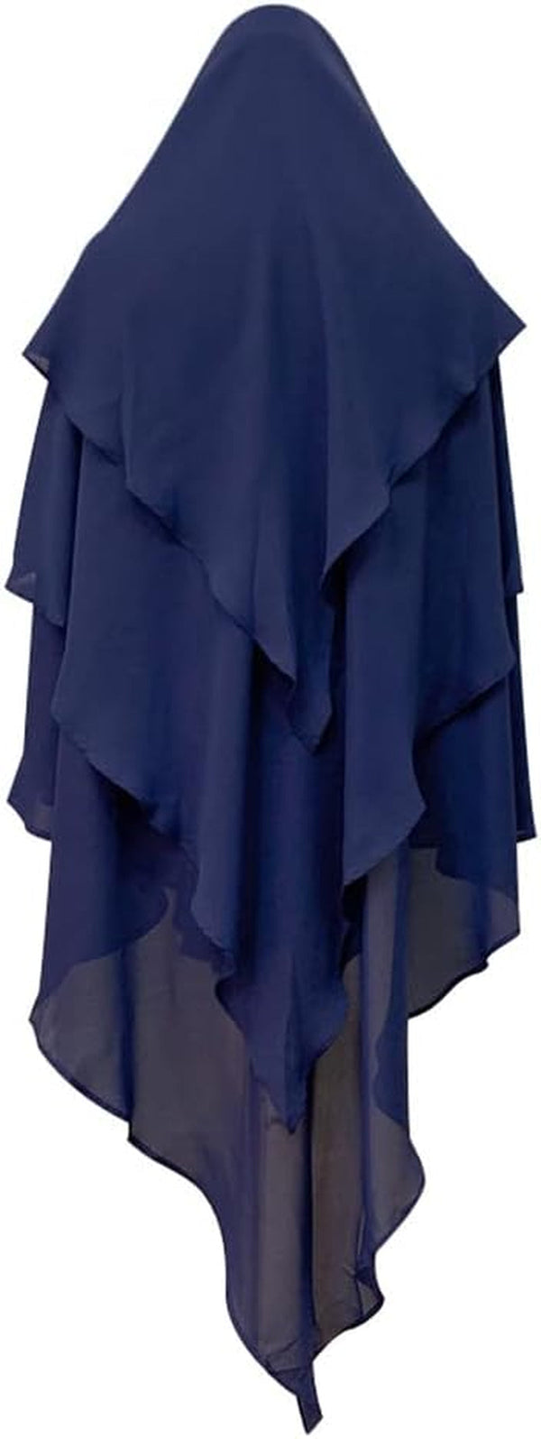 Long Khimar Hijab Scarf Wrap 3 Layer Abaya Jilbab Muslim Islam Women Niqab Jilbab Ramadan Eid Prayer Garment