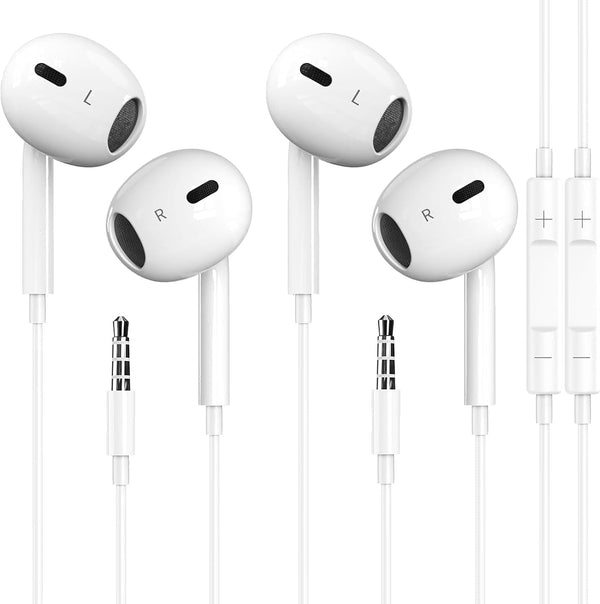 2 Pack Wired Iphone Earbuds/Wired Headphones with 3.5Mm Wired Earphones[Mfi Certified] with Microphone Volume Control Compatible for Iphone,Ipad,Ipod,Computer,Mp3/4,Android Most 3.5Mm Audio Devices