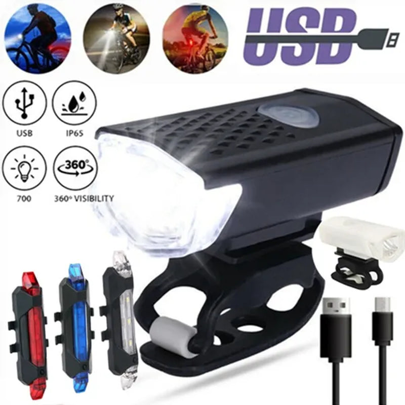 Newest Bike Light USB Rechargeable 300 Lumens Bicycle Lamp Front Headlight Flashlight Bicycle Light Bicycle Accessories