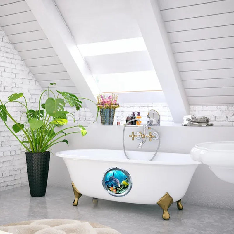 1PC HD 3D Wall Stickers Turtle Ocean Animals Decals Vinyl Decal Sticker Toilet Bathroom Room Decoration Accessory