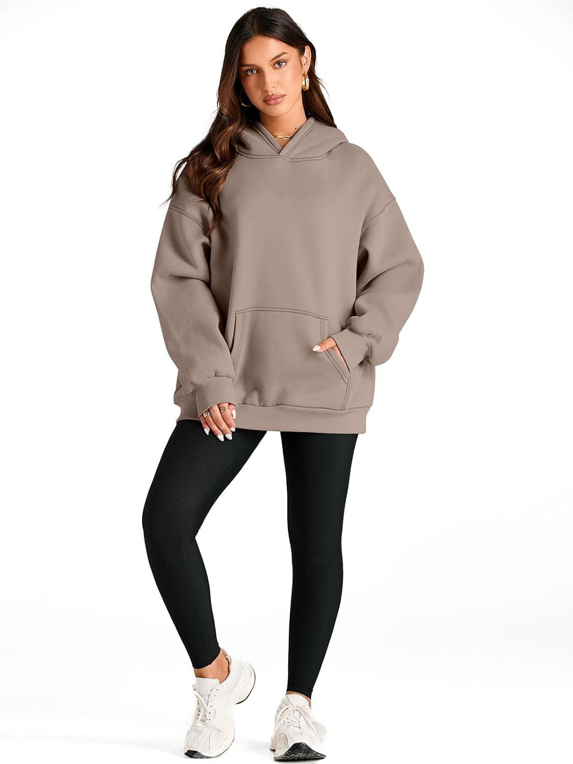 Womens Oversized Hoodies Fleece Sweatshirts Sweaters Spring Outfits 2025 Pullover Fall Winter Clothes