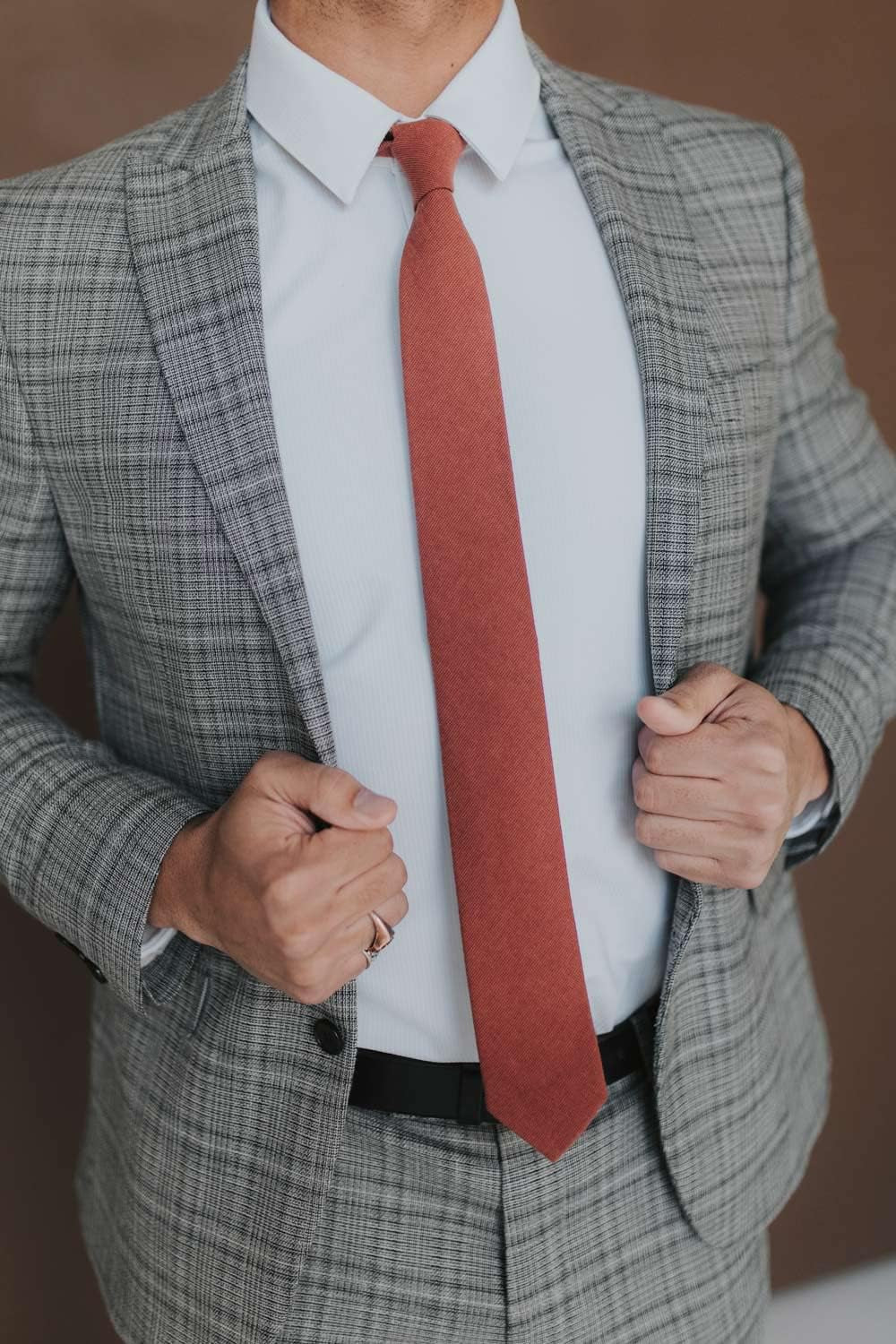 Men'S Skinny Tie, Cotton Wool Linen Necktie, Great for Weddings, Groom, Groomsmen, Missions, Dances, Gifts.