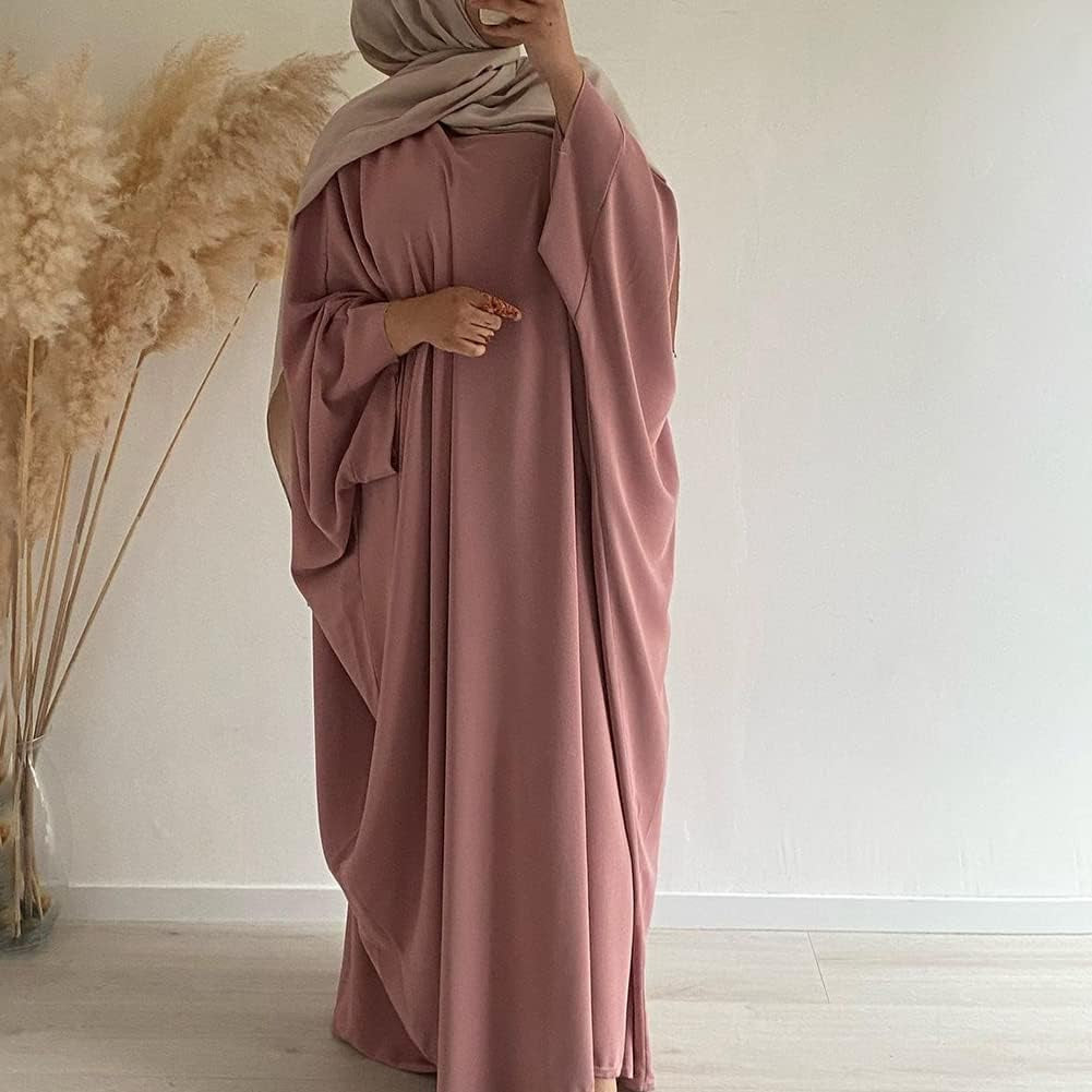 Muslim Dress for Women Pakistani Kaftan Abaya Robe + Hijab Arabic Islamic Prayer Clothes Dubai Outfits