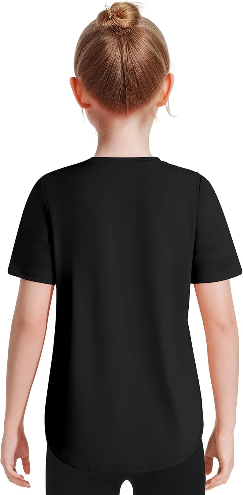 Girls Athletic Shirts Short Sleeve Quick Dry T-Shirt UPF 50+ Basic Tee Tops for Kids Teens Sports Activewear