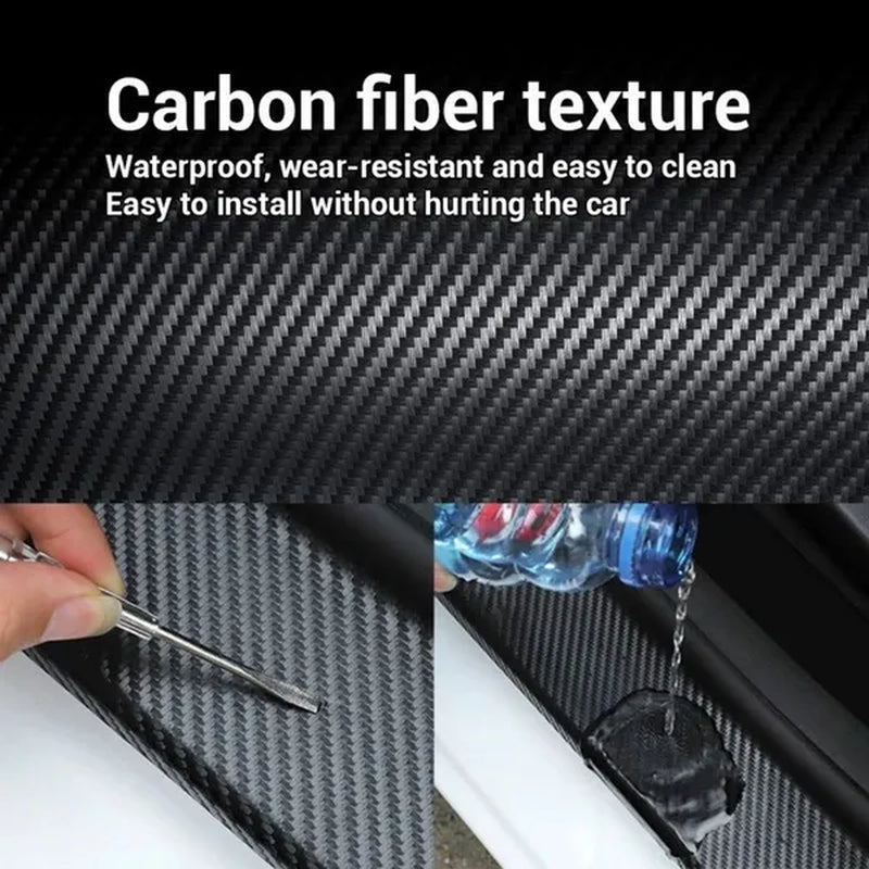 3M/10M 3D Carbon Fiber Car Sticker DIY Paste Protector Strip Car Door Sill Side Mirror Anti Scratch Tape Waterproof Protect Film