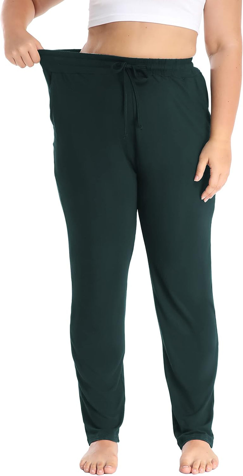 Women'S plus Size Comfy Lounge Pants Active Yoga Sweatpants Casual Stretchy Jogger Pants with Pockets Drawstring