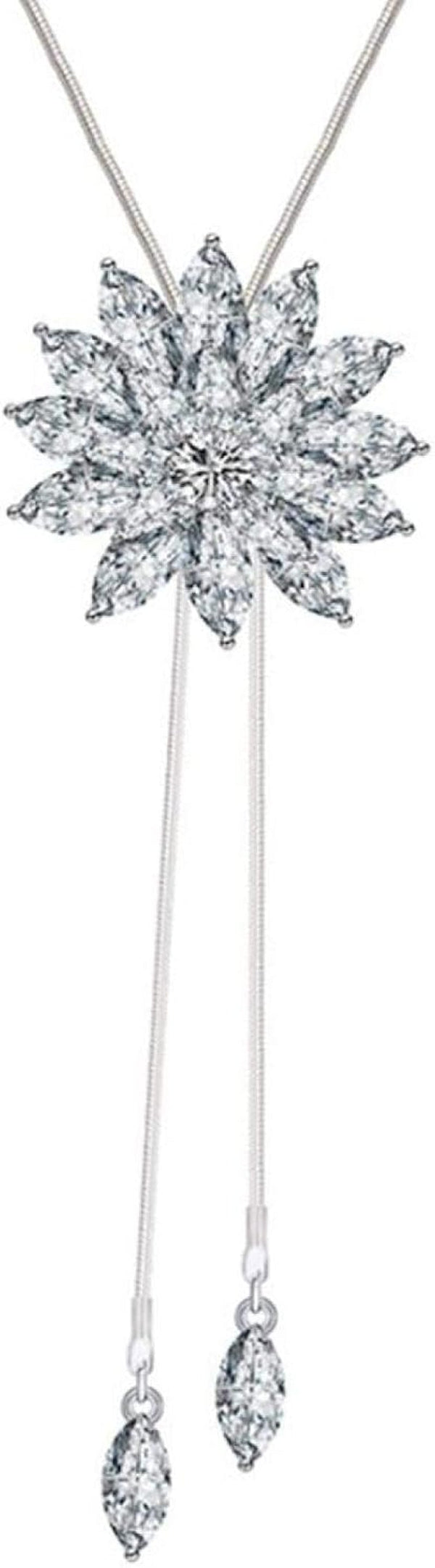 Clearance Deals Fahion Women Charm Bridal Engagement Crystal Rhinestone Snowflake Pendant Necklace Jewelry Gift by (C)