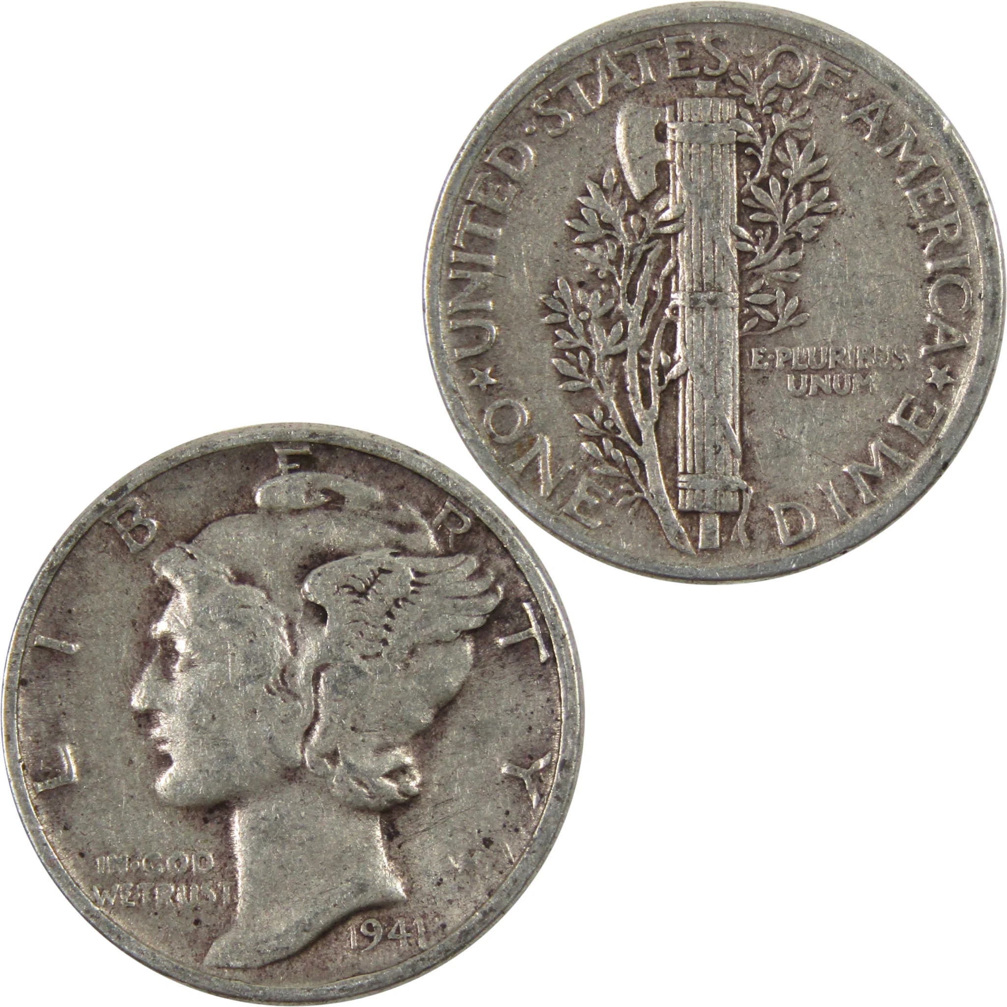 1941 Mercury Dime AG about Good 90% Silver 10C Coin Master Coins