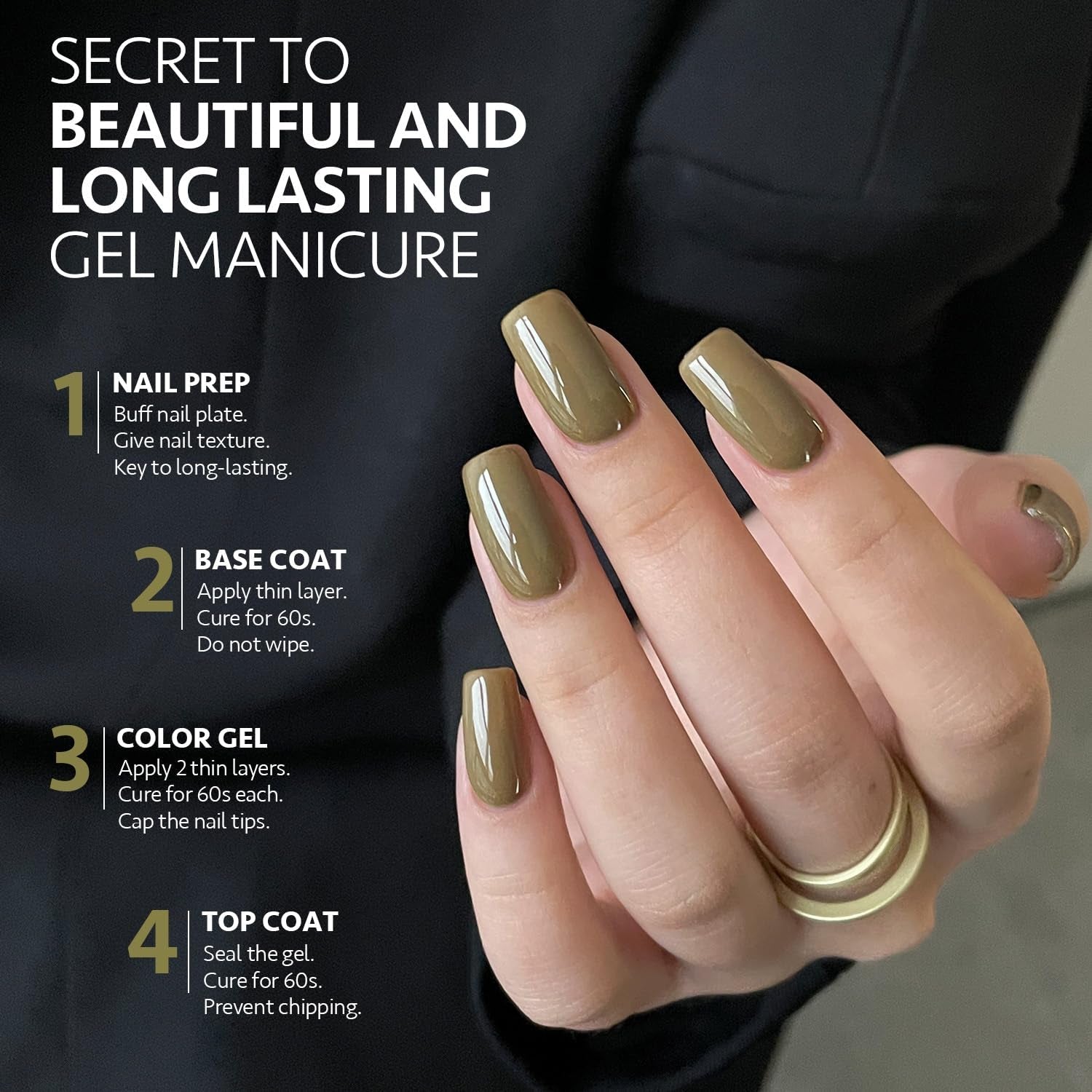 Gel Nail Polish Kit, 3 Colors 16Ml Moss Green Gold Glitter, Soak off UV Gel Polish Set - Moss Carpet