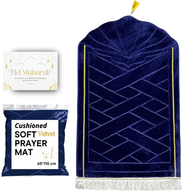 Cloud Muslim Prayer Rug - Travel Thick Prayer Mat, Blue Soft Praying Mat, Memory Foam Praying Mat for Kids or Men and Women, Islamic Gifts for Eid Mubarak, Ramadan Decorations for Home