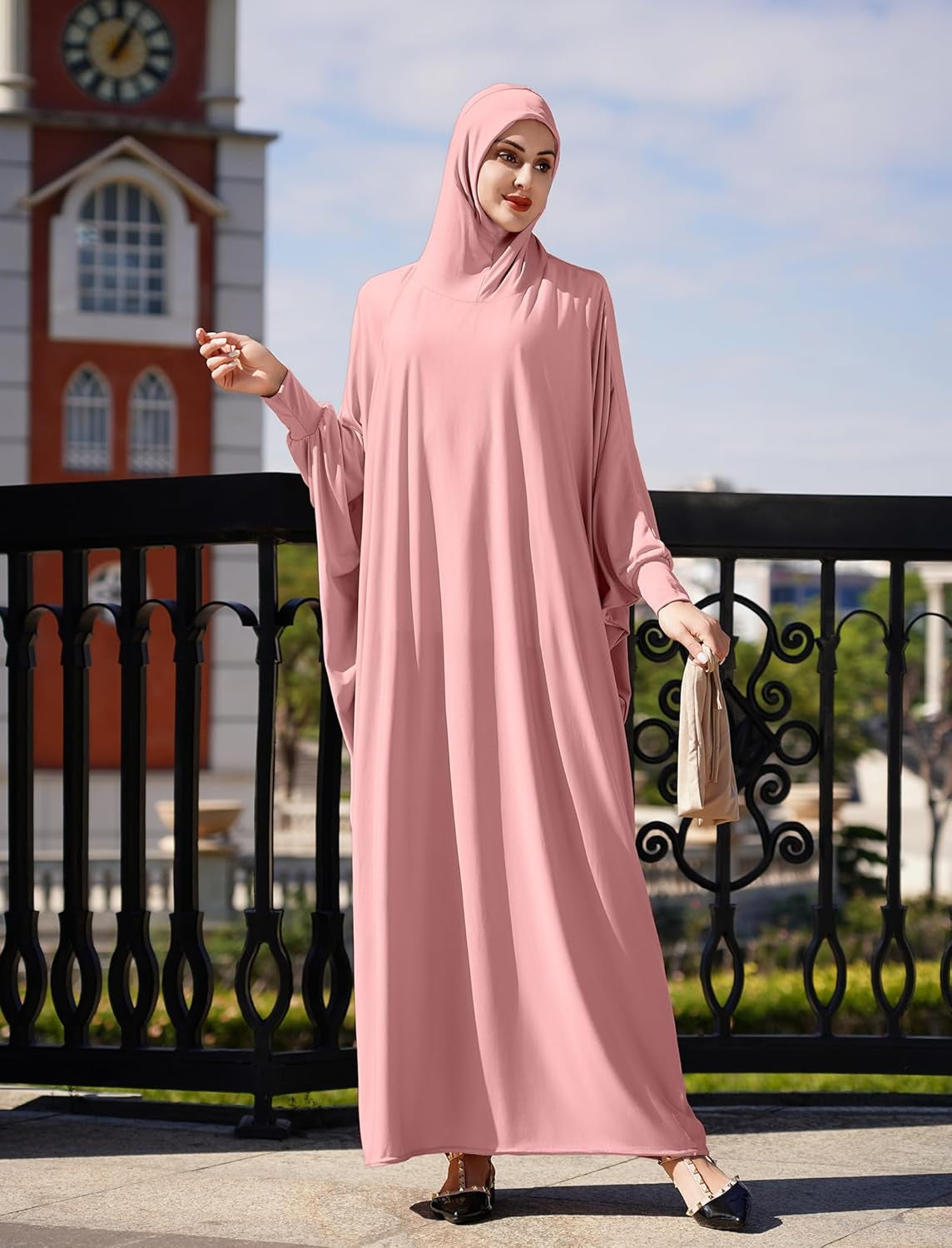 Women Abaya Dubai Prayer Full Cover Hijab Dress Dolman Sleeve Muslim One Piece Robe Clothes