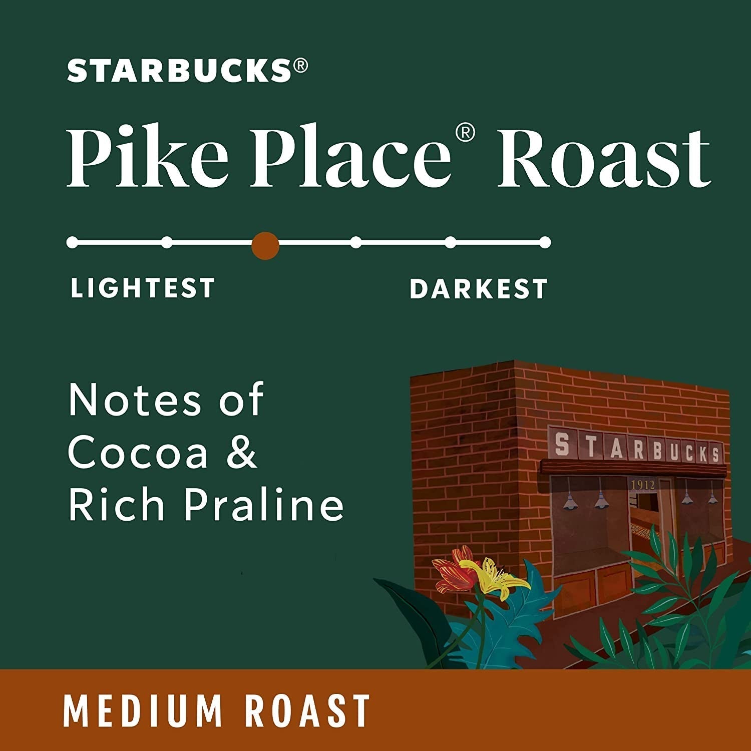 K-Cup Coffee Pods, Medium Roast Coffee, Pike Place Roast for Keurig Brewers, 100% Arabica, 6 Boxes (60 Pods Total)