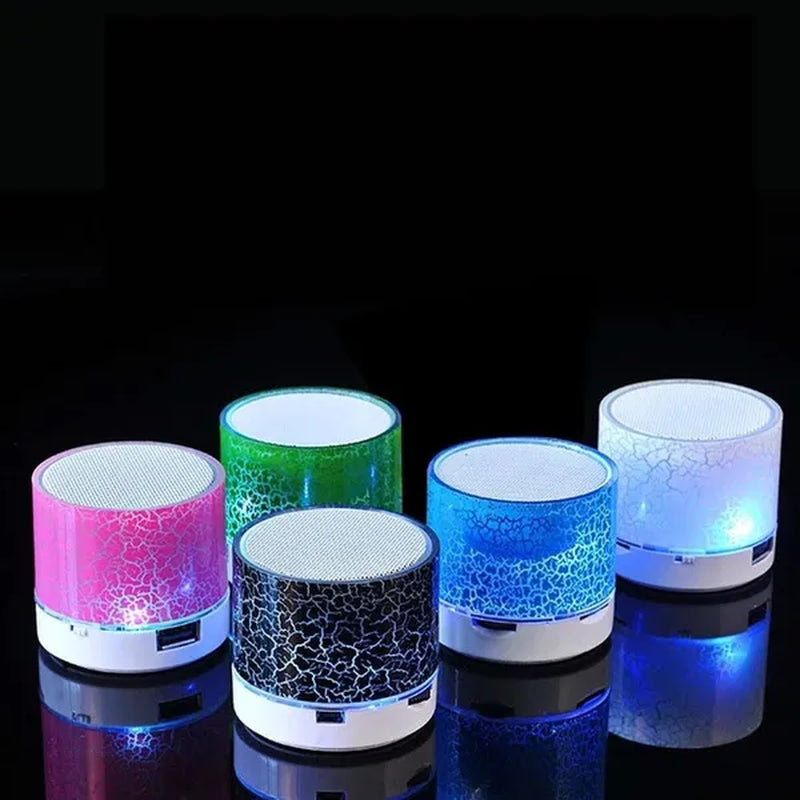 Mini Portable Bluetooth Wireless Speakers Car Audio Dazzling Crack LED Lights
