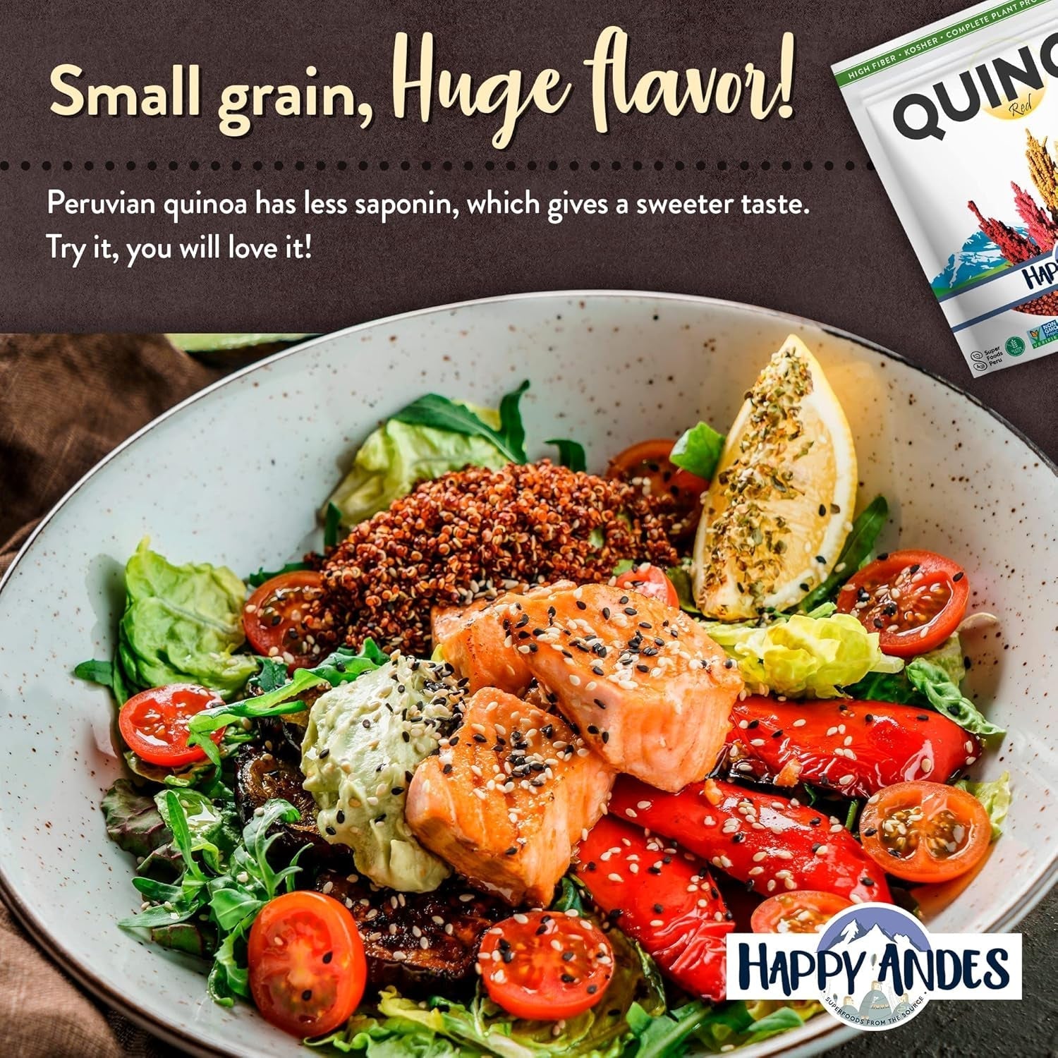 Tri-Color Quinoa Non GMO & Gluten, Whole Grain Rice Substitute, Ready to Cook Food for Oats & Seeds Recipes, Healthy Meal with Vitamins and Protein, 48 Oz