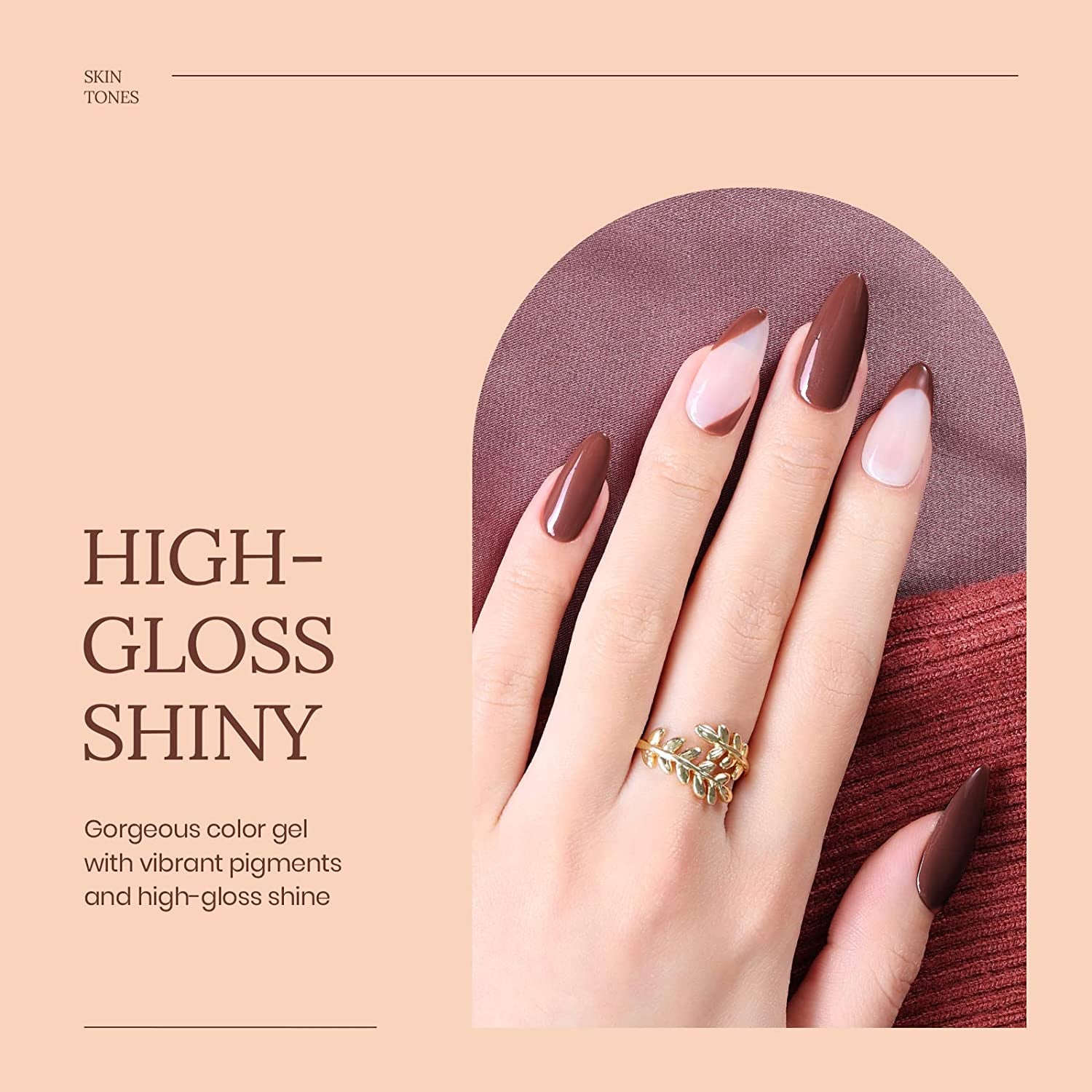 Nail Set 6 Colors Skin Tones Collection Nude Pink Gel Nail Polish Brown Neutral Soak off Uv Led Lamp Needed Manicure Diy Home
