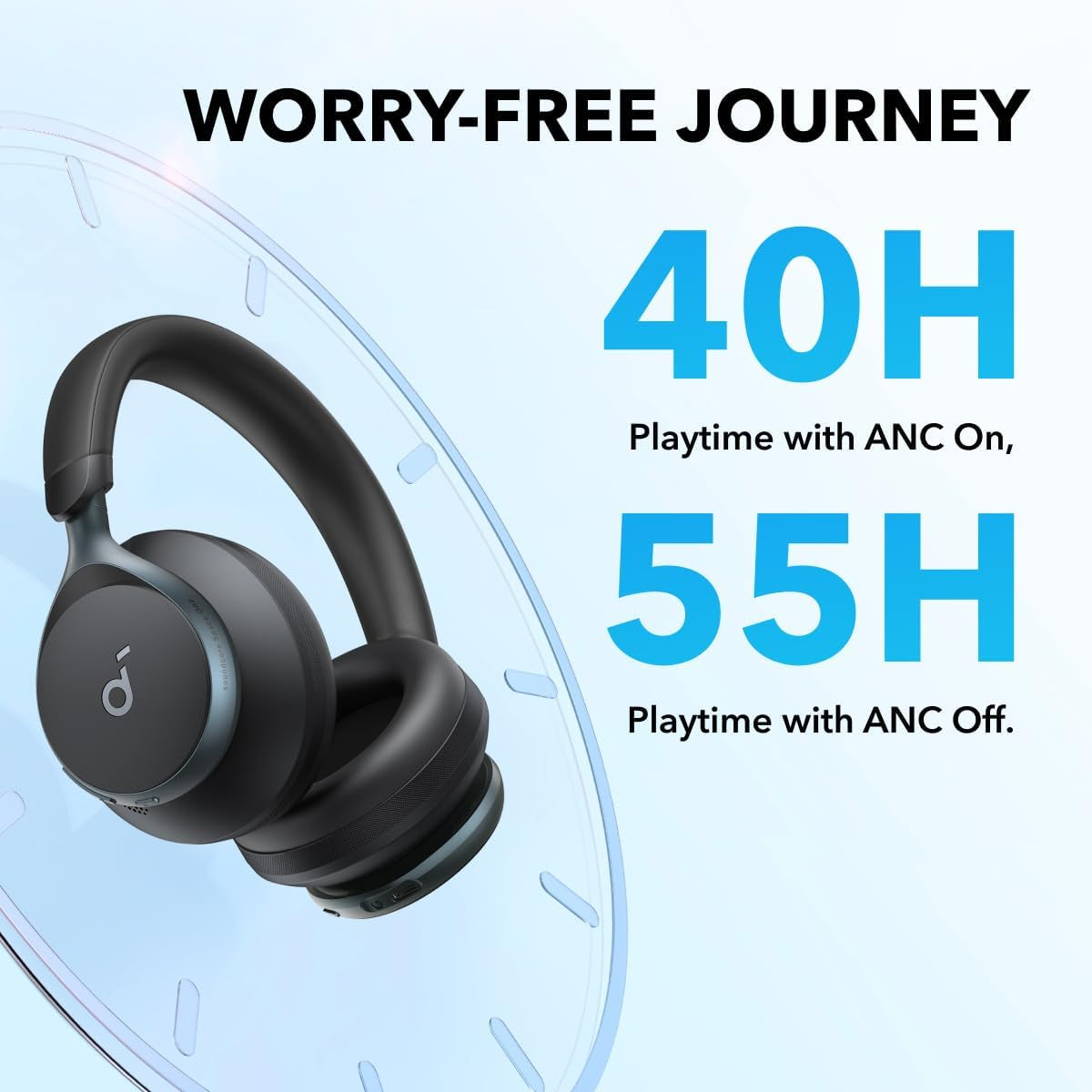 by , Space One, Active Noise Cancelling Headphones, 2X Stronger Voice Reduction, 40H ANC Playtime, App Control, LDAC Hi-Res Wireless Audio, Comfortable Fit, Clear Calls, Bluetooth 5.3