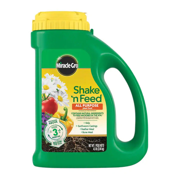 Shake N Feed All Purpose Plant Food 4.5 Lbs. for In-Ground and Container Plants, Feeds up to 3-Months, Dry Fertilizer
