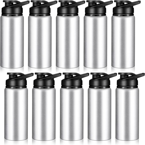 Water Bottle Bulk 20 Oz Aluminum Reusable Bottles Lightweight Snap Lid Water Cups Easy Carry Leak Proof Travel Tumbler for Gym Sports Camping Hiking Fishing
