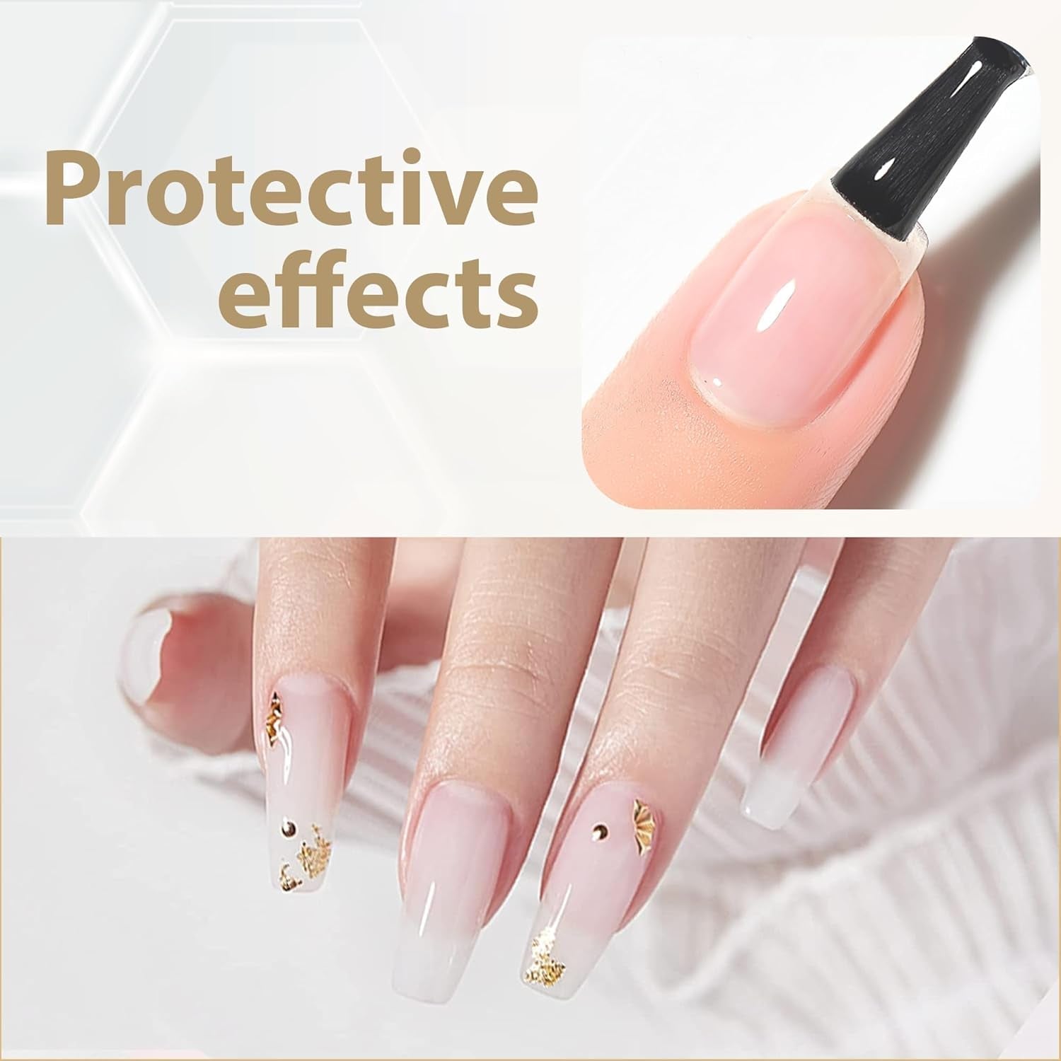 Gel Base Top Coat Set, 2PCS Gel Top Base Coat Gel Polish U V for Gel Nail Polish, Diamond Shiny, Protects Nails Healthy, Clear Gel Base Coat & No Wipe Top Coat for DIY Nail Art Home