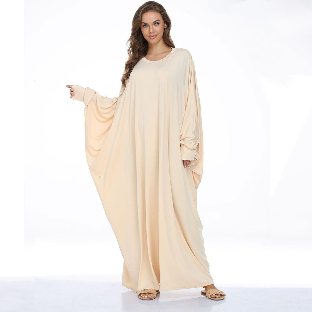 Women Soft Muslim Prayer Dress Abaya Islamic Ramadan Full of Elasticity Garment Dubai Robe
