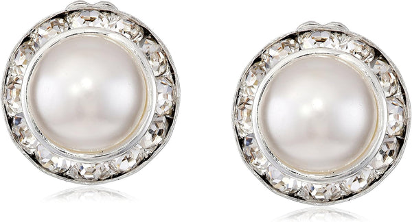 Silver Crystal Rhinestone Rondelle Circle round Shape Earrings