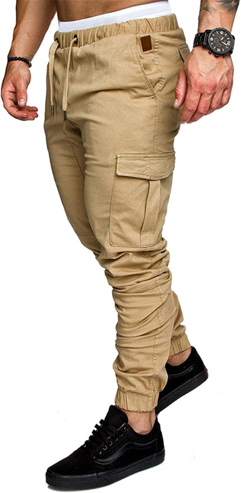 Mens Fashion Joggers Sports Pants Athletic Workout Trousers Casual Cargo Pants