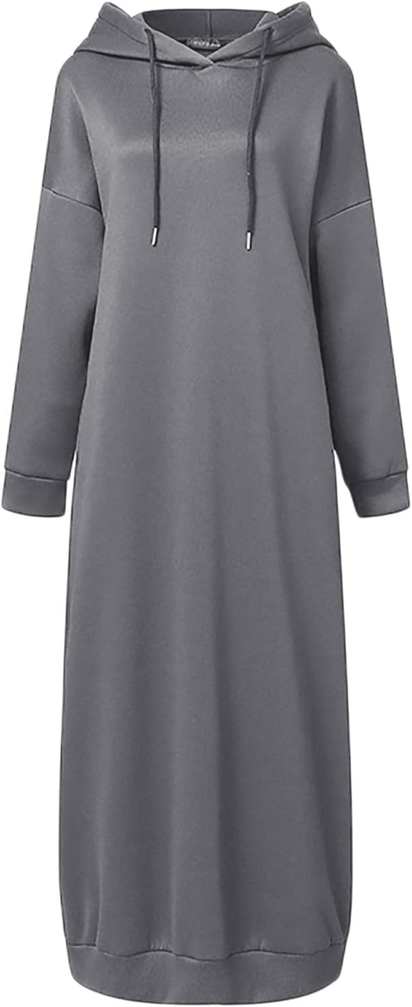 Womens Hoodies Muslim Prayer Dress Vintage Solid Color Islamic Abaya Dress Robe Mosque Prayer Loose Ramadan Clothing