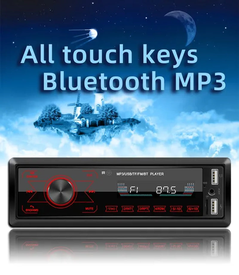 Podofo Autoradio 12V 1Din Car Radio Bluetooth Car Stereo In-Dash Car Audio Phone AUX-IN Fm/Usb/Radio Remote Control MP3 Player