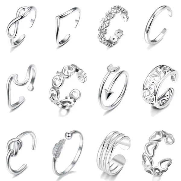 WISH 925 Sterling Silver Amazon New Silver Foot Ring Foreign Trade Foot Personality Charm Zircon Foot Ring Retro Women'S Ring