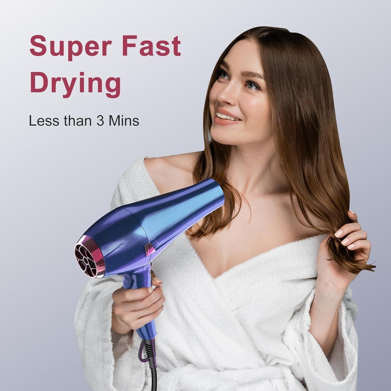 Hair Dryer, Professional Ionic Salon Blow Dryer with Diffuser for Women and Men, 5X Fast Drying, Powerful and Quiet Hair Blow Dryer for Fast & Easy Styling (1875 Watts)