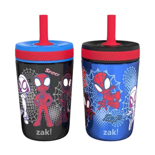 Zak Designs 12-Oz. Stainless Steel Double-Wall Tumbler for Kids with Antimicrobial Straw, 2-Piece Set, Choose Color
