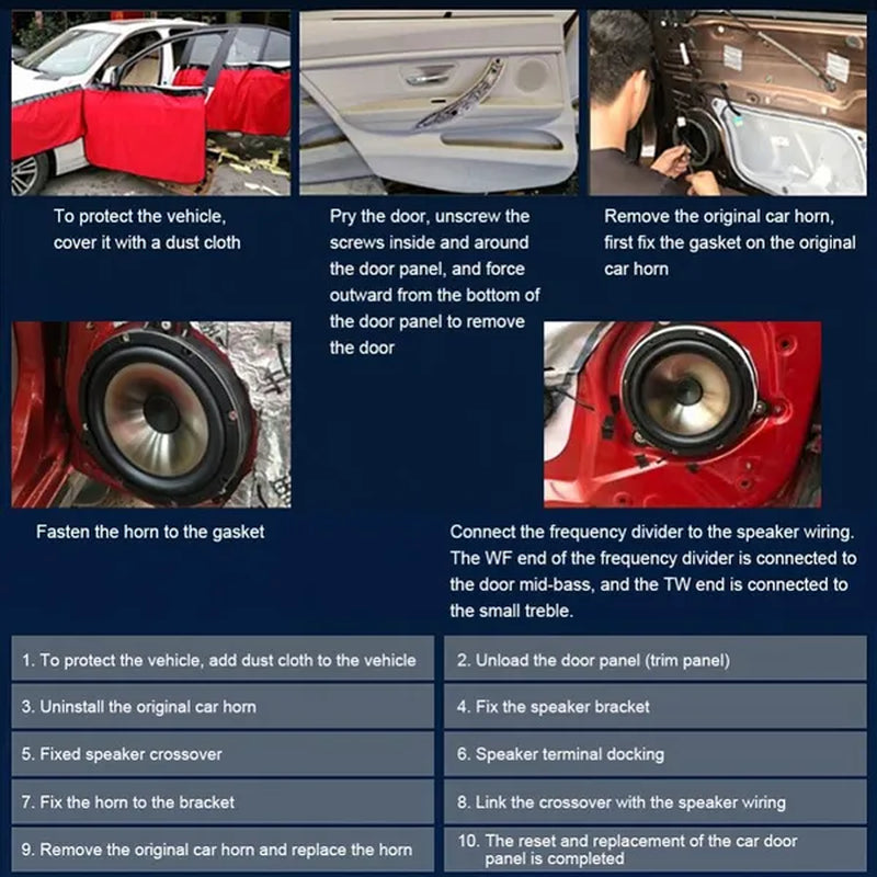 5 Inch 150W Car Component Speaker System 13Cm Vehicle Door Auto Audio Stereo Speakers Set Hifi with Tweeter Crossover