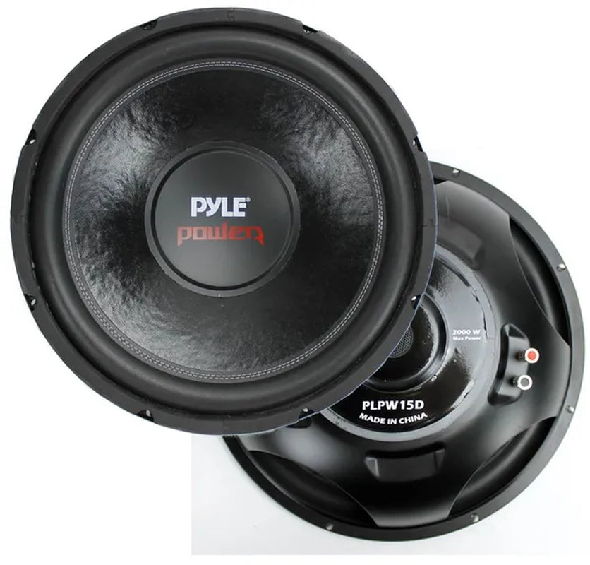 Pyle PLPW15D 15" 2000 Watt 4-Ohm DVC Power Car Audio Subwoofer Sub Woofer