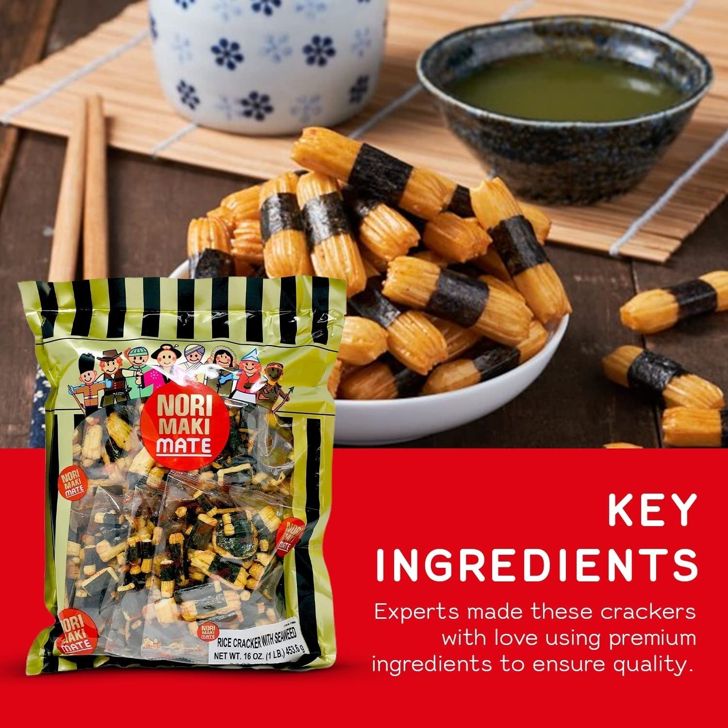 Low Carb Rice Cracker Snacks, Seaweed Flavor 16 Oz - (Pack of 1)