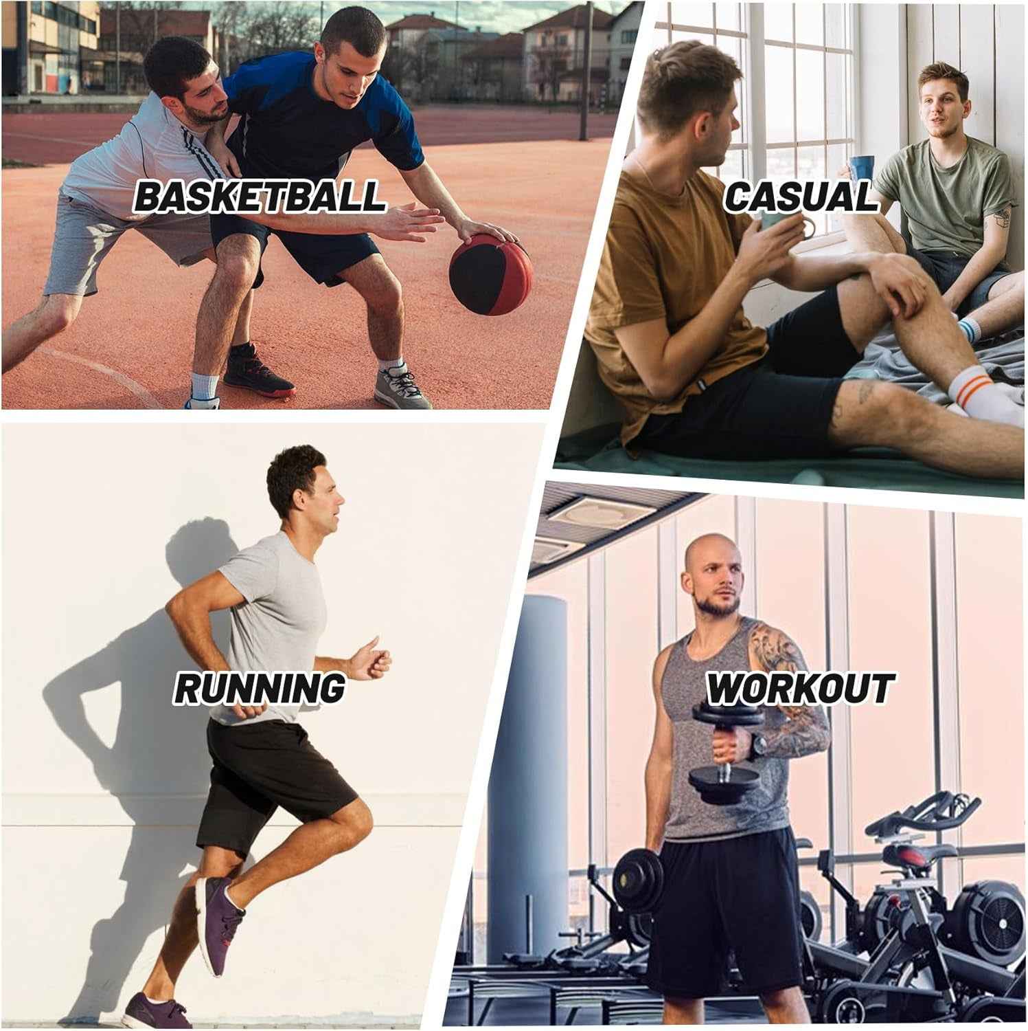 Men'S Athletic Gym Shorts - Quick Dry Black Casual Basketball Shorts with Pockets for Running Workout Activewear