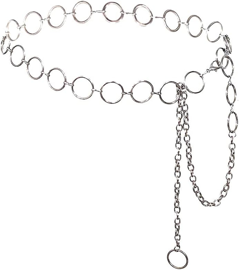 Women Long Tassel Waist Chain Belt Multilayer Body Belly Chain Metal Gold Silver Waist Chain Belt for Women Dress