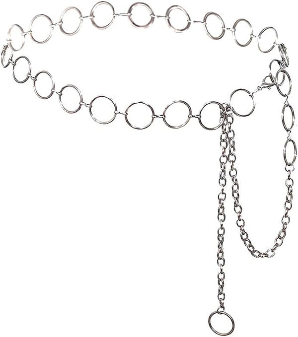 Women Long Tassel Waist Chain Belt Multilayer Body Belly Chain Metal Gold Silver Waist Chain Belt for Women Dress