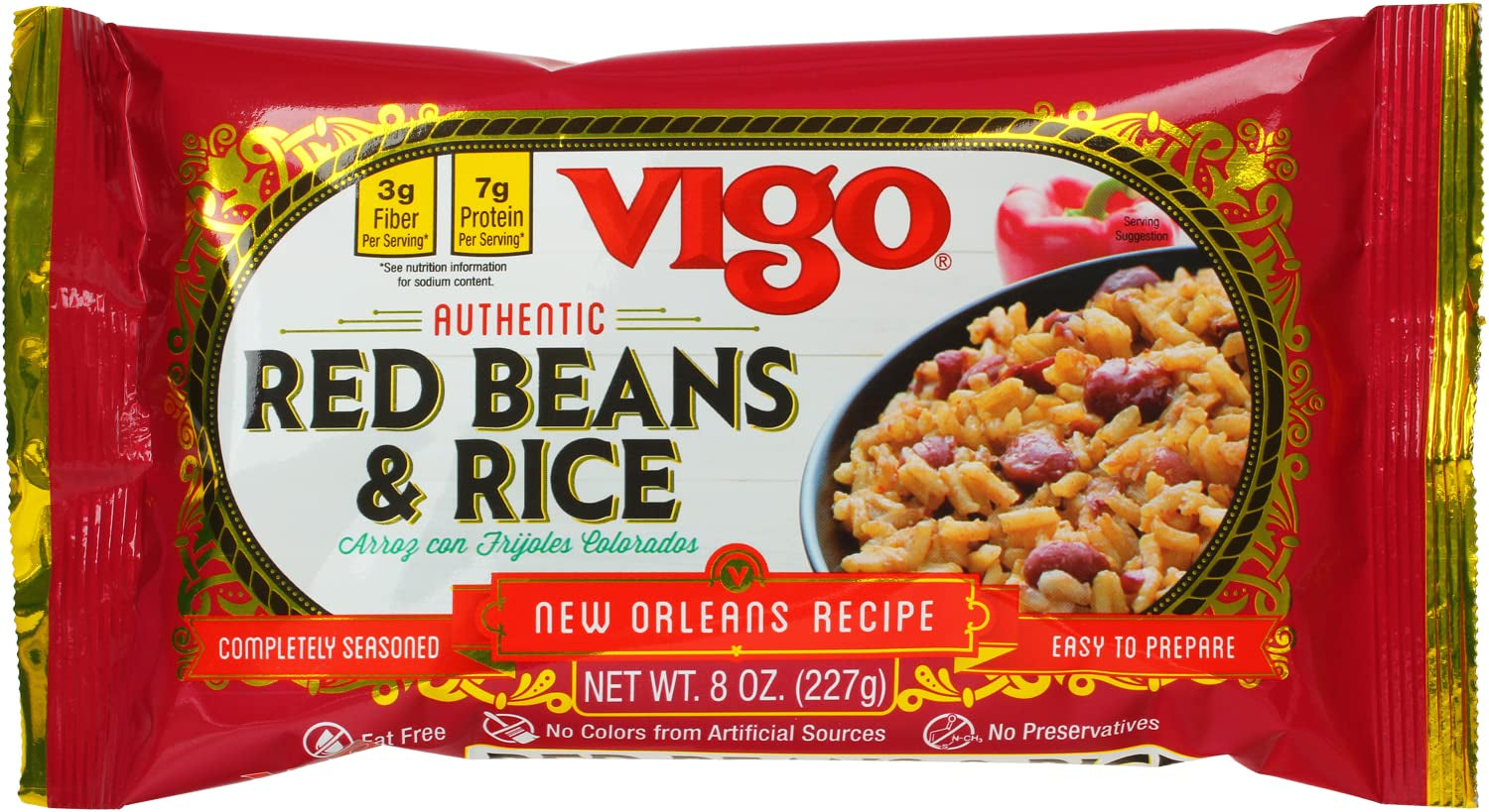 Authentic Red Beans & Rice, Low Fat, 8Oz (Red Beans & Rice, Pack of 1)