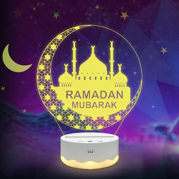 Ramadan Mubarak Decorations for Home, Islam Eid Ramadan Light LED with Remote 16 Color Flashing, Ramadan Gifts for Home Bedroom Decor Believers Family Friends Muslims