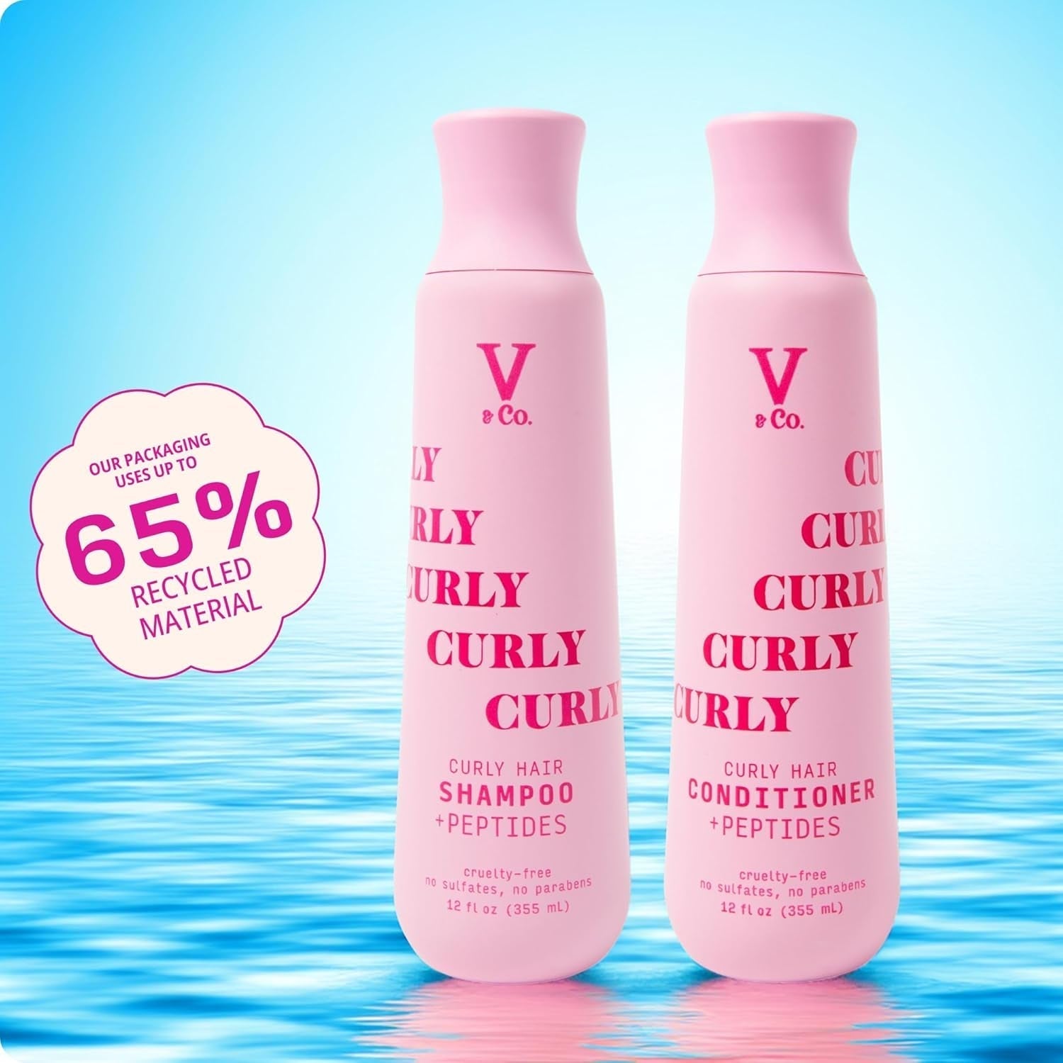. Beauty Curly Hair Conditioner with Peptide Technology, 12 Oz, Sulfate Free Conditioner for Naturally Curly Hair, Gentle, Color Safe Conditioner