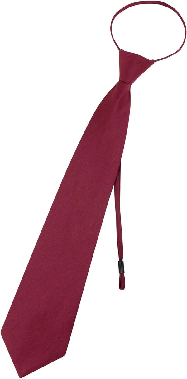 Pretied Men'S Necktie Solid Color Mens Adjustable Zipper Neck Tie