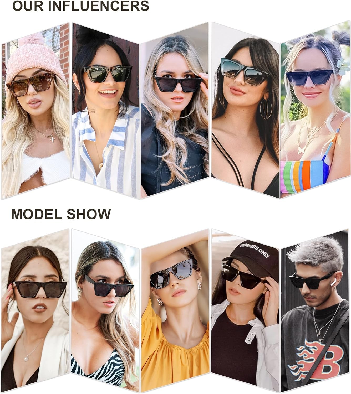 Oversized Square Cateye Polarized Sunglasses for Women Men Big Trendy Sunnies SJ2115